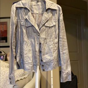Bandolero linen/ polyurethane jacket , sparkly